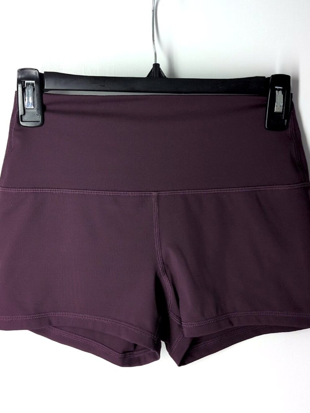 Savage Barbell plum purple booty shorts S 2.5" high rise contour seam gym